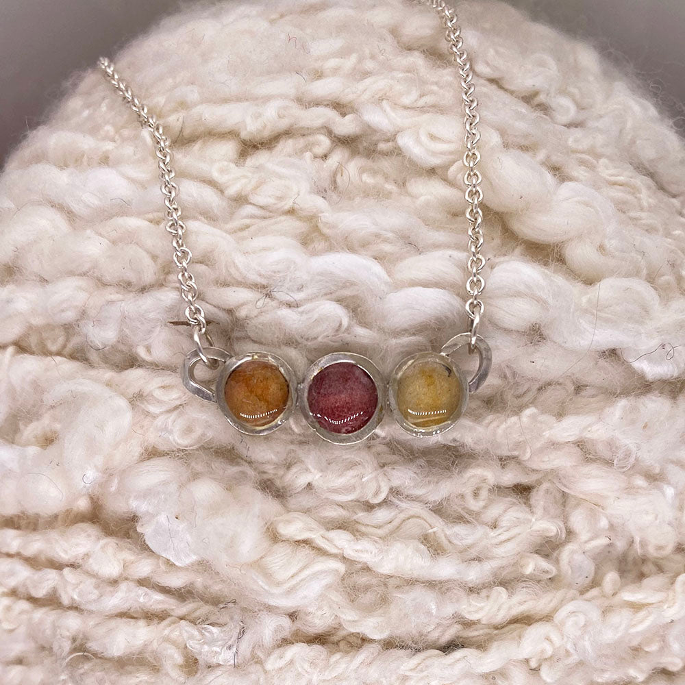 Alizarin Crimson and Lemon Yellow Necklace