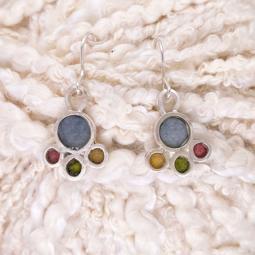 Indigo Flower Earrings