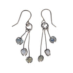 rough uncut montana sapphire dangle earrings