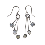 rough uncut montana sapphire dangle earrings