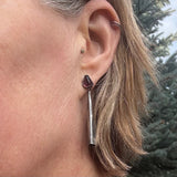 Modigliani Earrings with Garnets