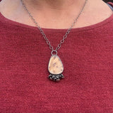 Dendritic Quartz Necklace with Sterling Buds