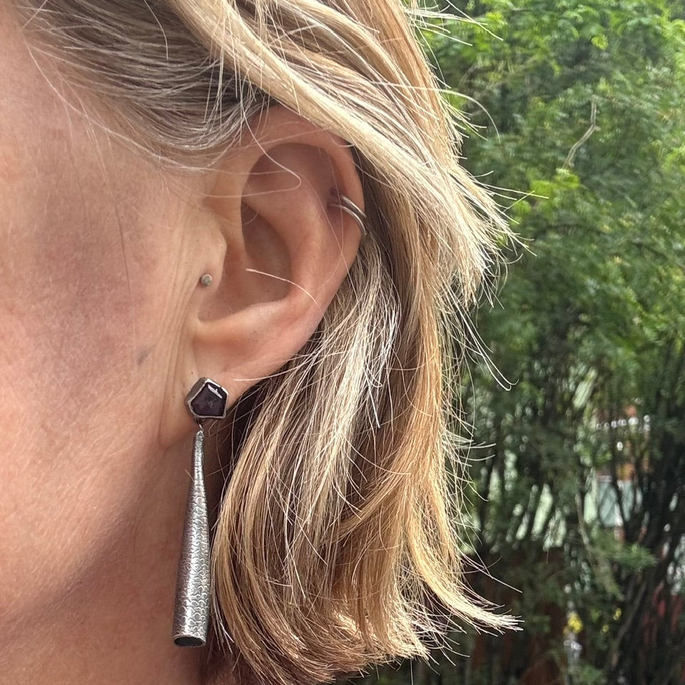 Modigliani Earrings with Kenya Sapphires