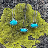 Itty Bitty - Horizontal Long Oval Turquoise