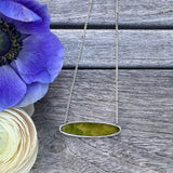 Long Green Oval Necklace