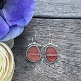 Coral Stripes Hinge Earrings