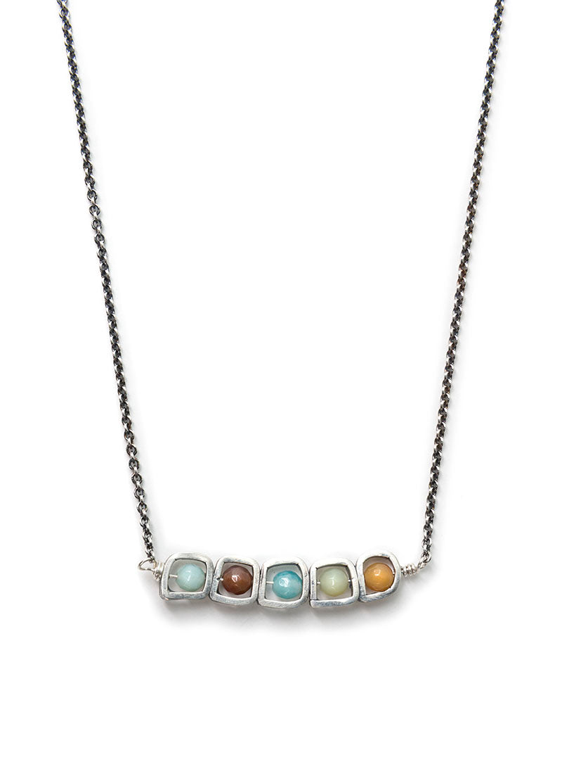 sterling silver necklace with tourmaline beads