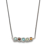 sterling silver necklace with tourmaline beads