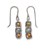 sterling silver dangle earrings with tourmaline beads