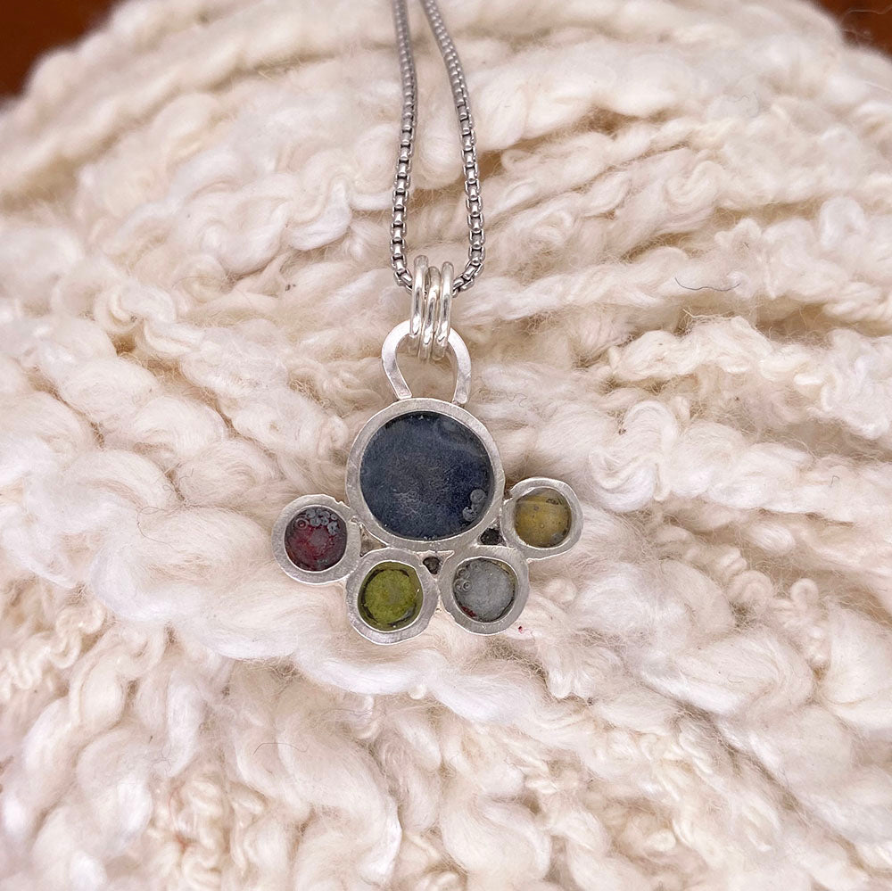 Indigo Flower Necklace