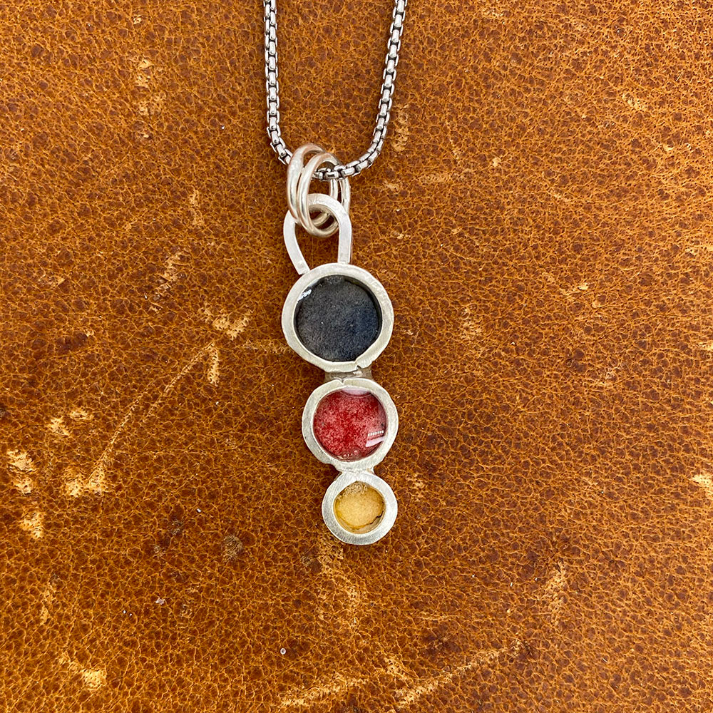Indigo, Crimson and Lemon Necklace