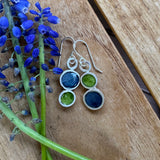 Sap Green and Indigo Dangles