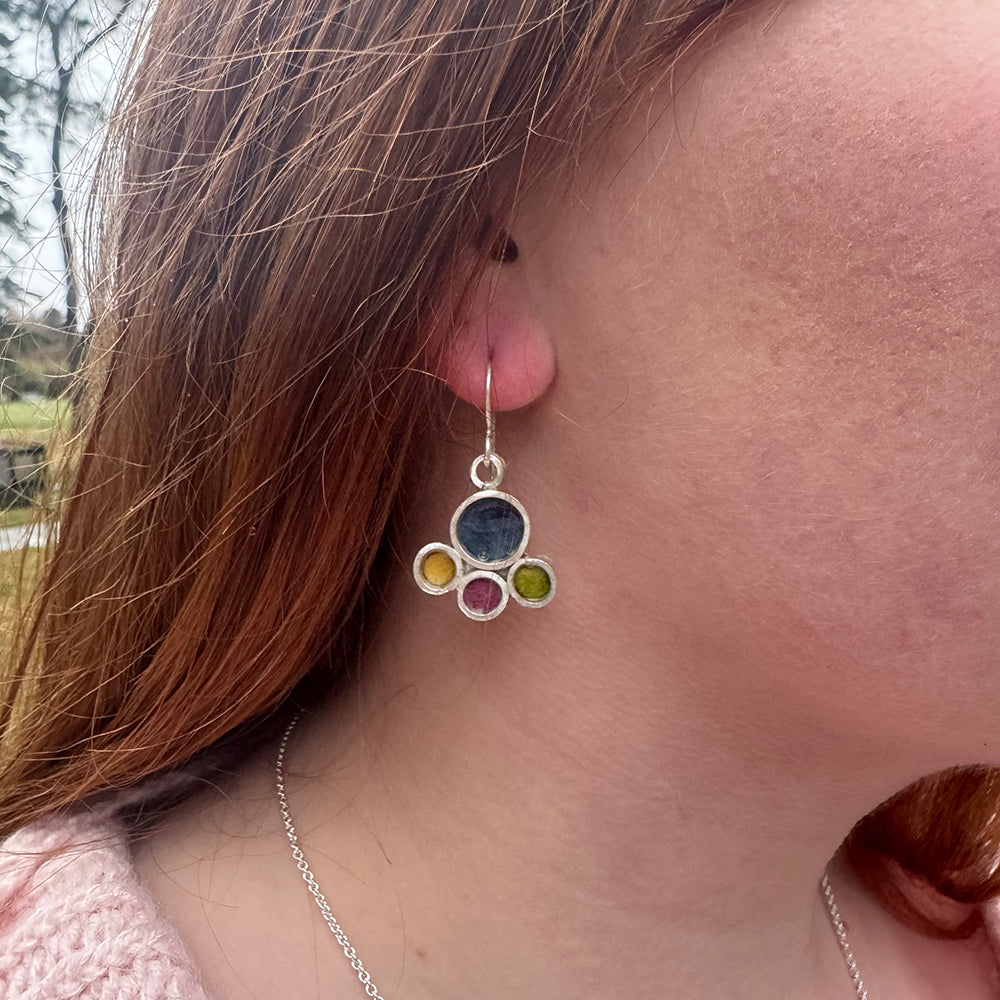 Indigo Flower Earrings