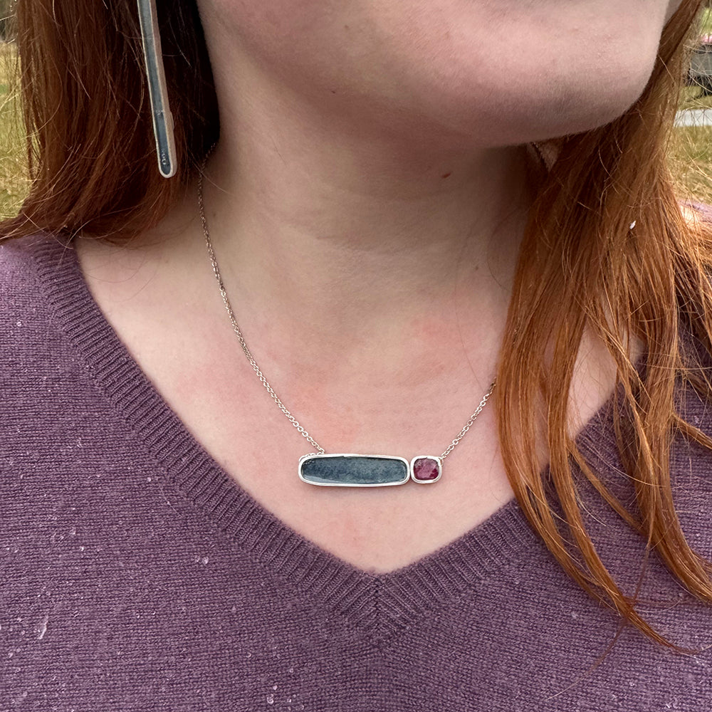 Indigo and Alizarin Crimson Necklace