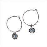 classic hoop earrings with rough Montana sapphires