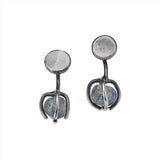 Post earrings with rough gemstones Montana sapphires