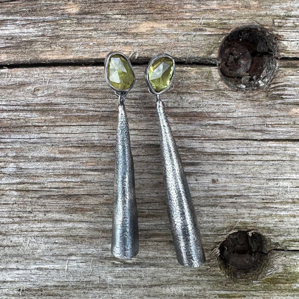 Modigliani Earrings with Faceted Sphene