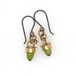 Peridot and Gold Drop Earrings