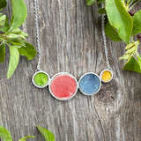 Rose Dore, Indigo, Sap Green and Lemon Yellow Necklace