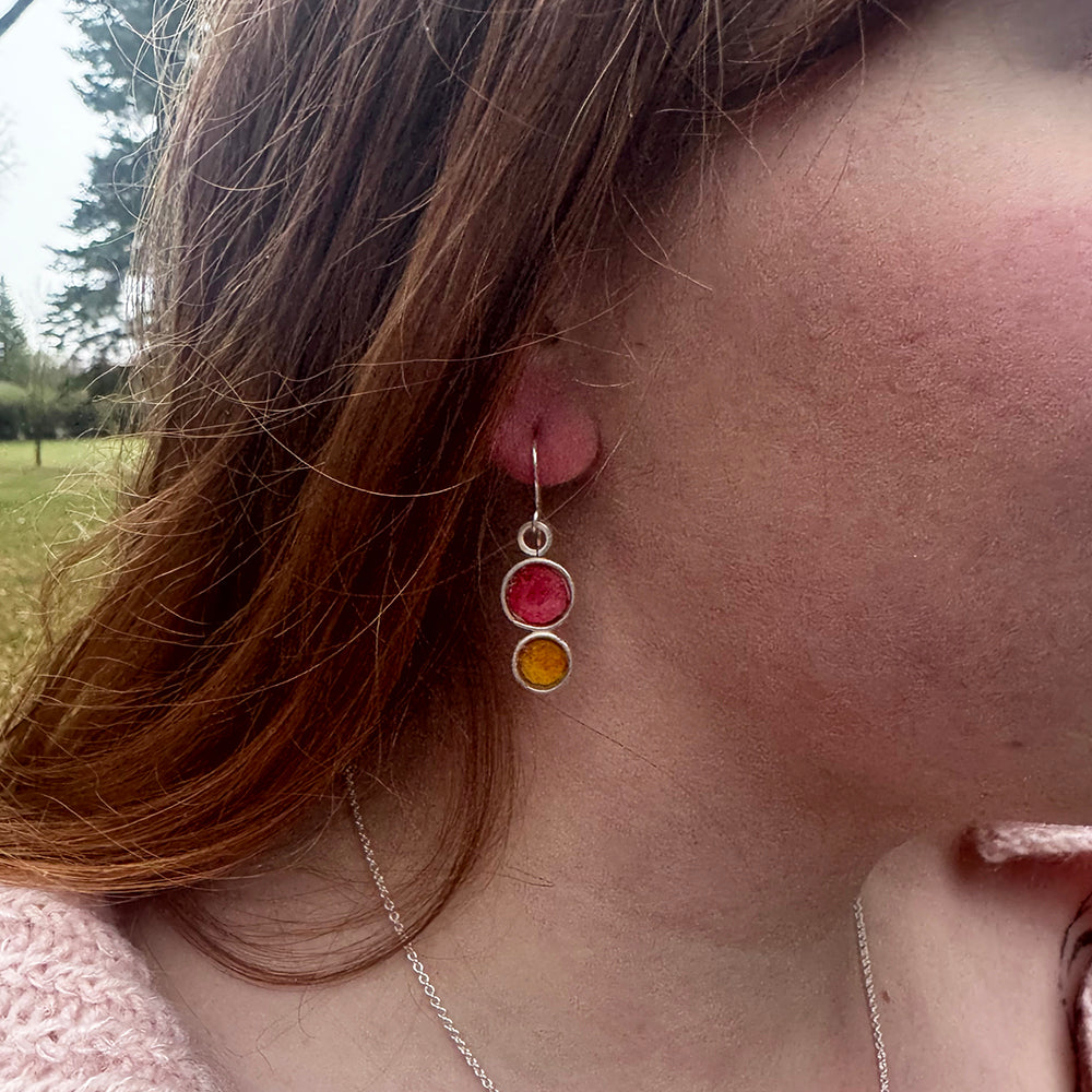 Rose Dore and Lemon Yellow Dangles
