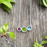 Alizarin Crimson, Viridian, and Cerulean Blue Necklace