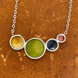 Sap Green, Lemon Yellow, Indigo Blue and Rose Madder Necklace