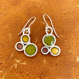 Sap Green, Lemon Yellow, and Rose Madder Clusters Earrings