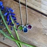 Sap Green, Indigo, and Plum Necklace