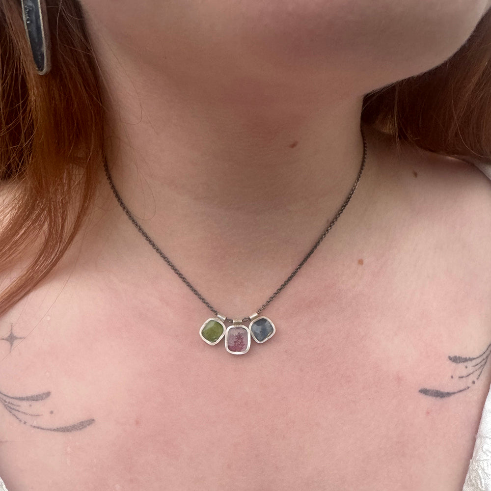 Sap green, Rose madder, and Indigo Necklace