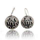 whimsical silver round earrings