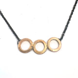 Three in a Row Necklace - Gold and Silver