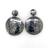 Bold, hammered round dangle earrings