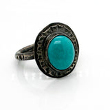 Oval Turquoise Ring - Size 7.25