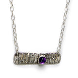 Bamboo Bar Necklace with Amethyst