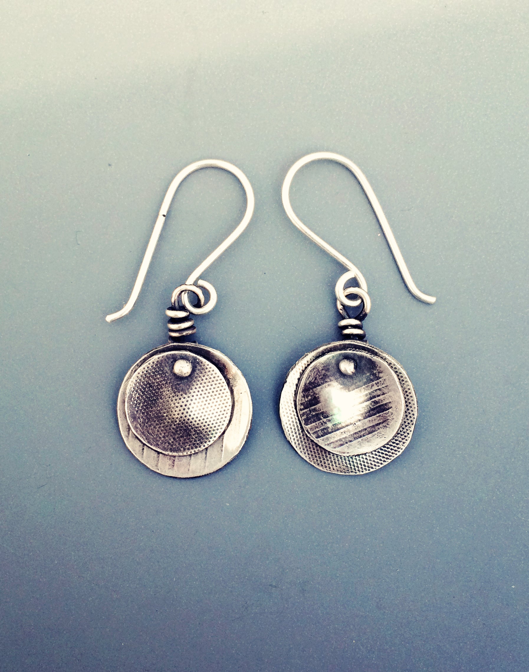 textured disks earrings