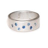 Sterling Silver Band Ring with Sapphires