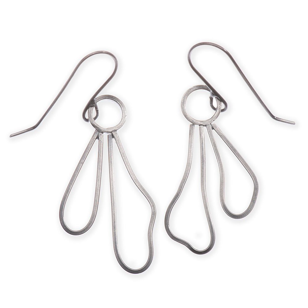 silver flower earrings