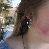 Forged Hoops with Gemstone Drops