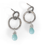 Forged Hoops with Gemstone Drops