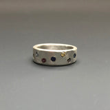 Sterling Band with Multicolored Sapphires