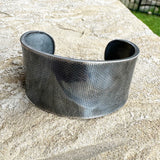 Wide Textured Sterling Cuff Bracelet