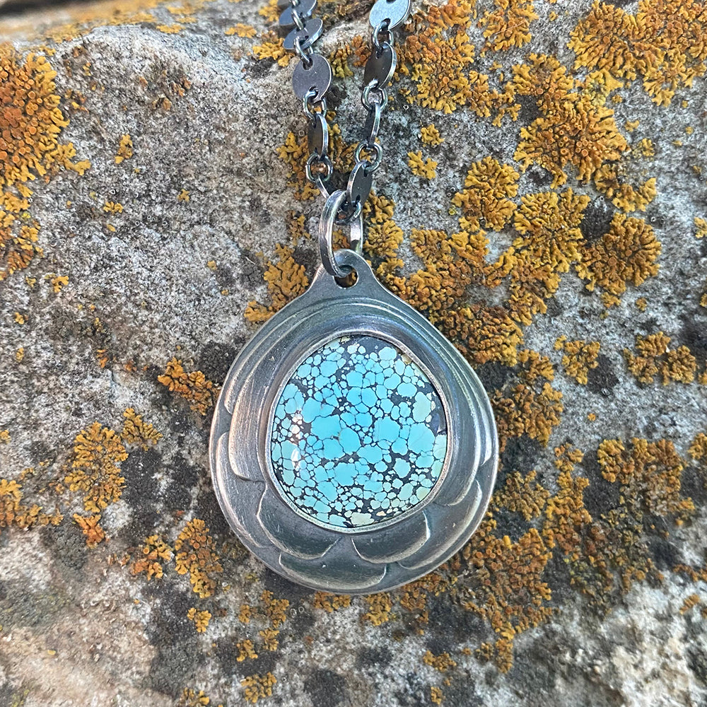 Blue Moon Turquoise Flower Necklace