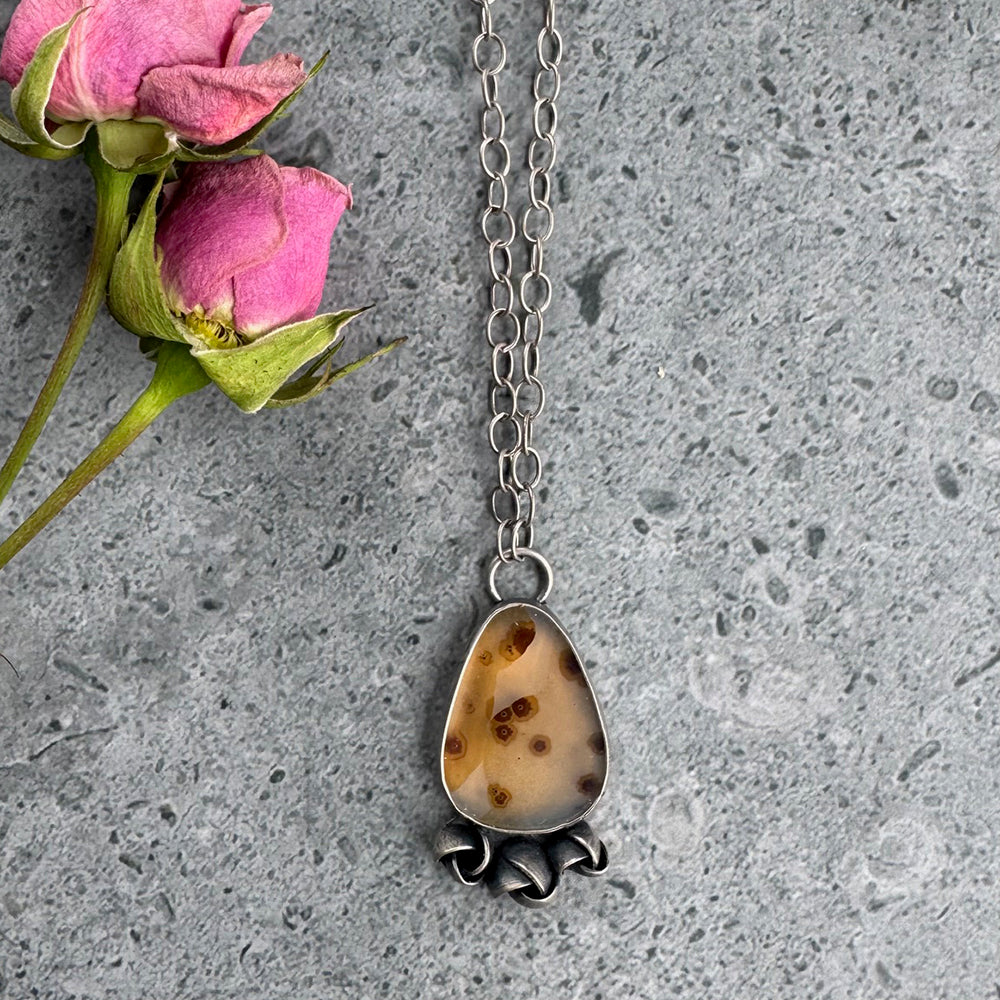 Dendritic Quartz Necklace with Sterling Buds
