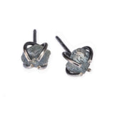 rough Montana sapphire post earrings
