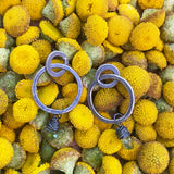 Forged Hoops with Gemstone Drops