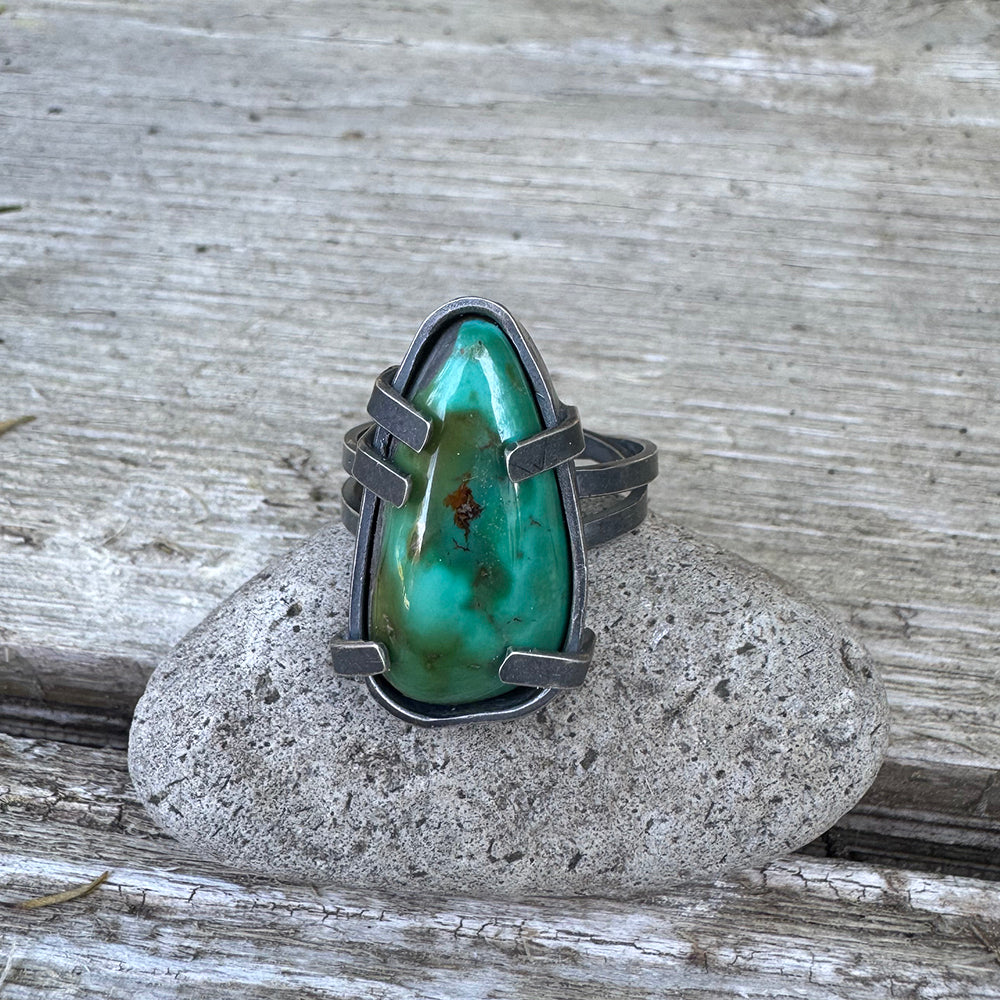 Green Turquoise Ring - size 10