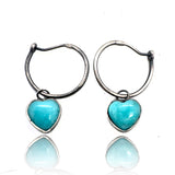 Amazonite Heart Hoop Earrings