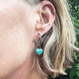 Amazonite Heart Hoop Earrings