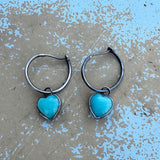 Amazonite Heart Hoop Earrings