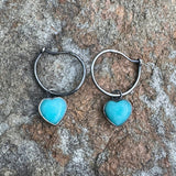 Amazonite Heart Hoop Earrings